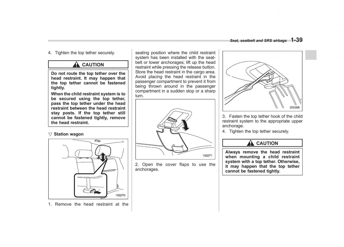 Subaru Outback Legacy III 3 owners manual / page 64