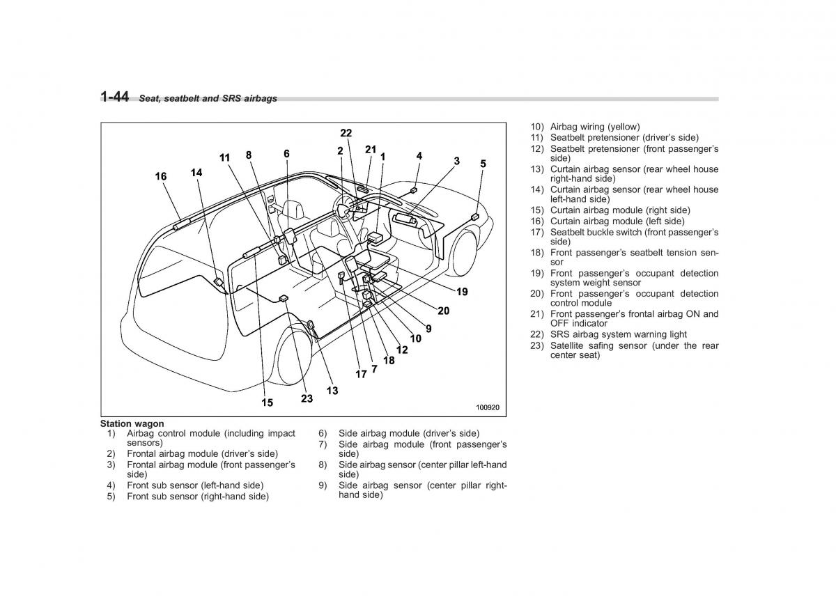 Subaru Outback Legacy III 3 owners manual / page 69