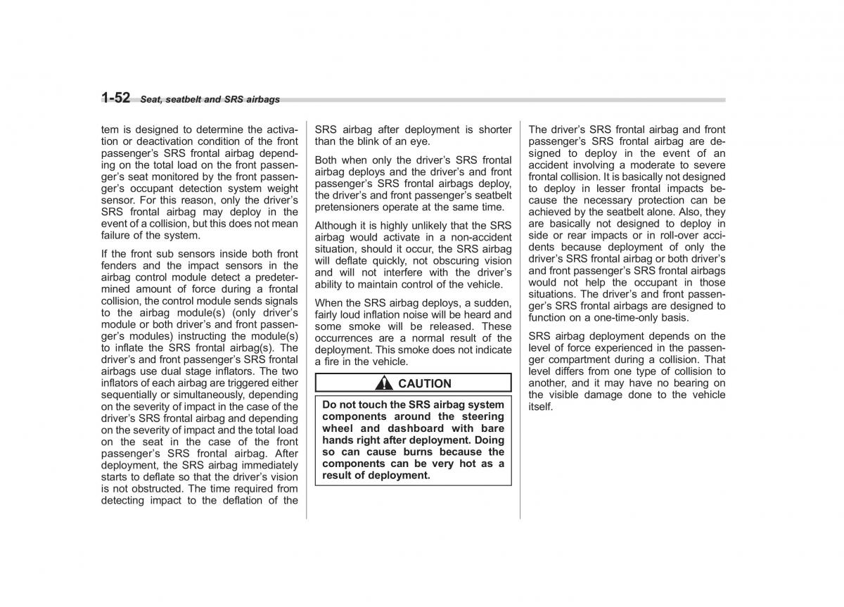 Subaru Outback Legacy III 3 owners manual / page 77