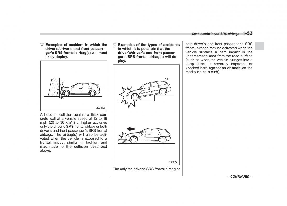 Subaru Outback Legacy III 3 owners manual / page 78