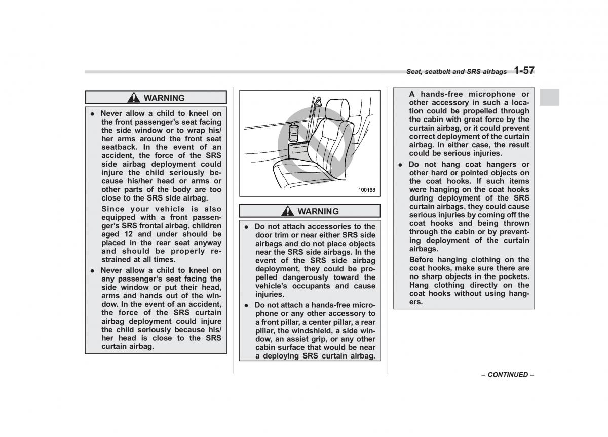 Subaru Outback Legacy III 3 owners manual / page 82