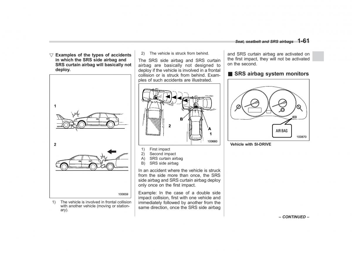 Subaru Outback Legacy III 3 owners manual / page 86