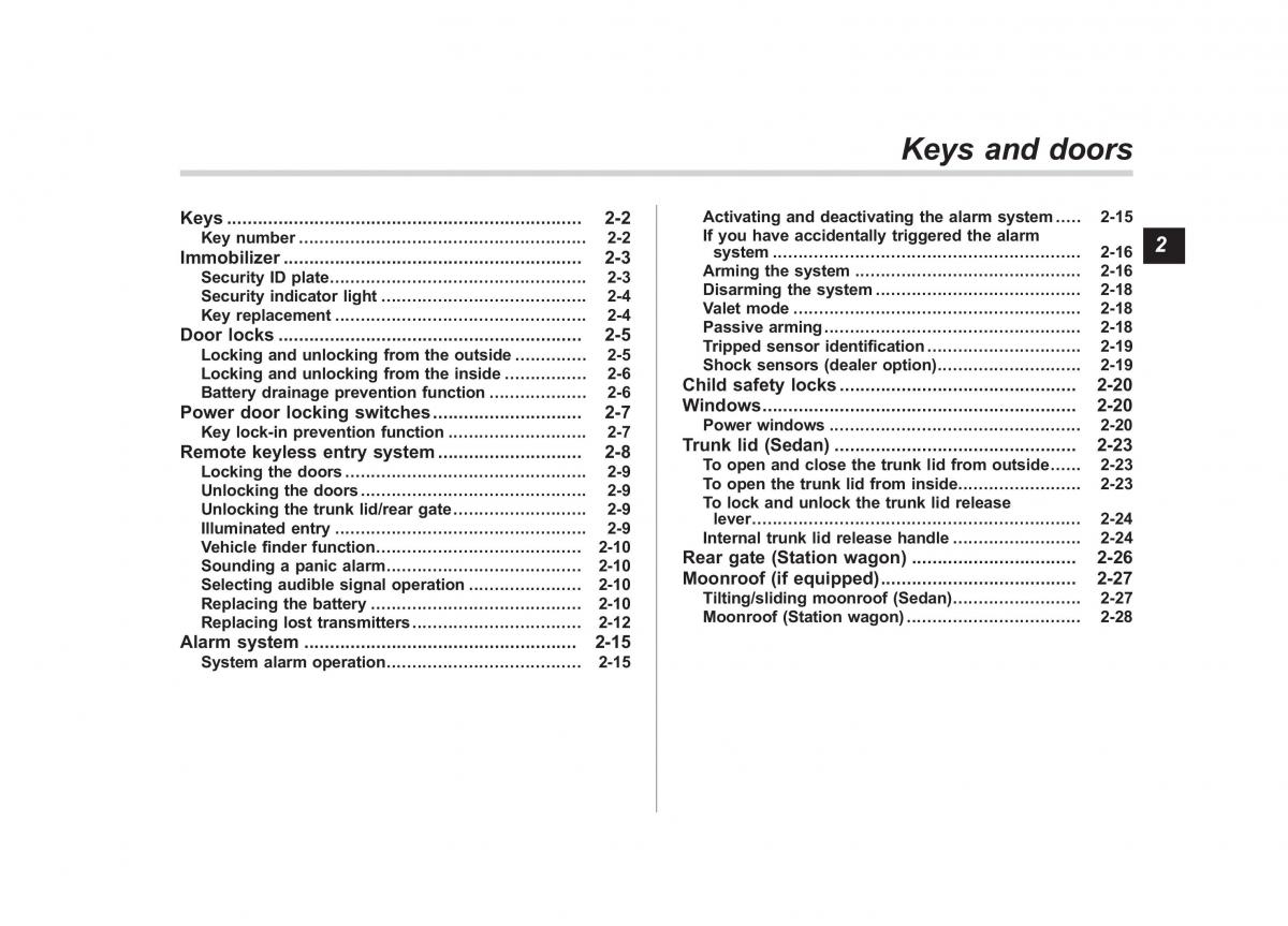 Subaru Outback Legacy III 3 owners manual / page 90