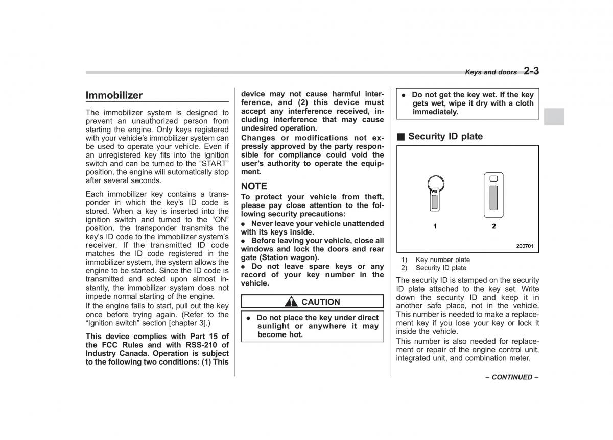 Subaru Outback Legacy III 3 owners manual / page 92