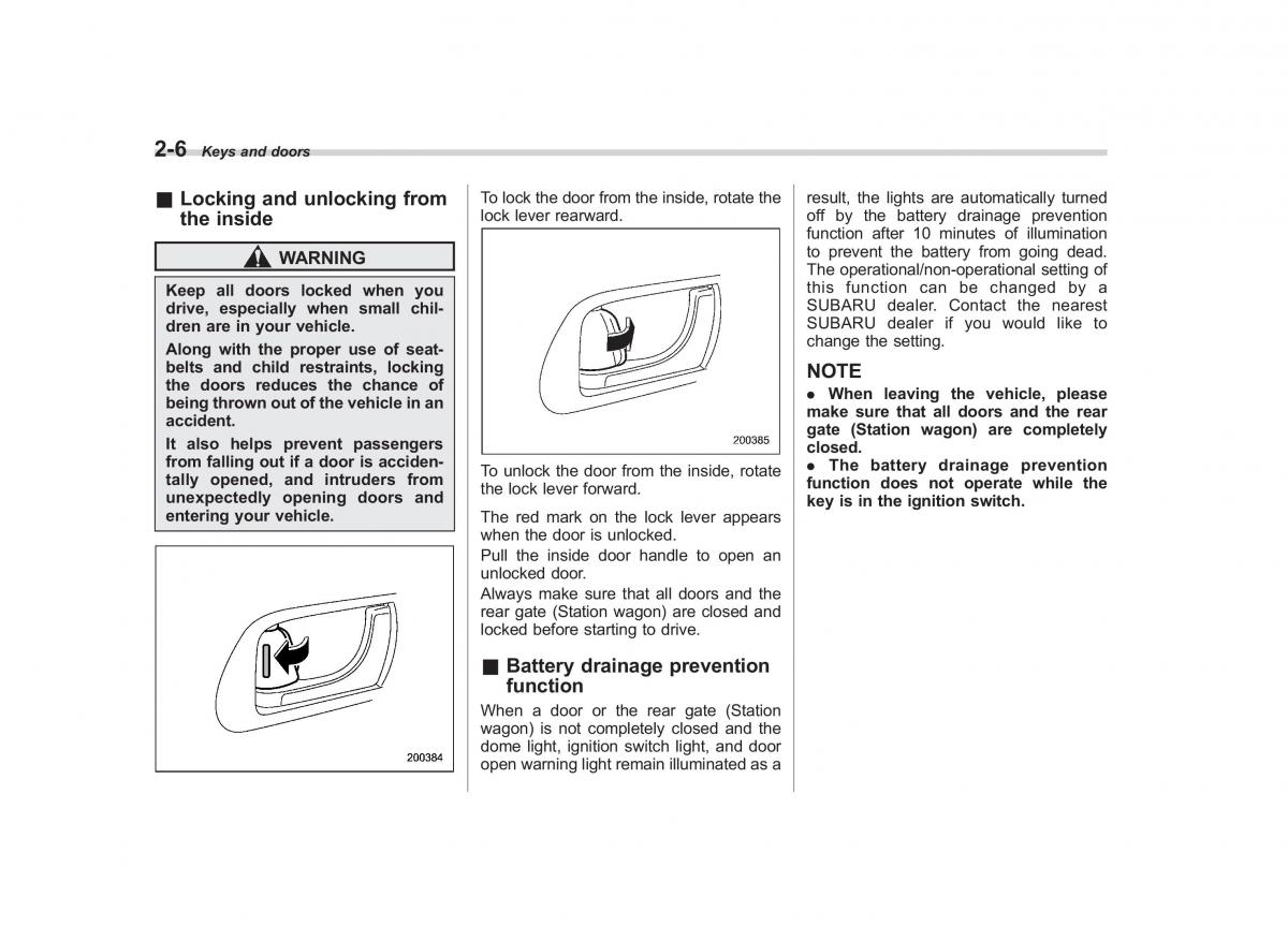 Subaru Outback Legacy III 3 owners manual / page 95