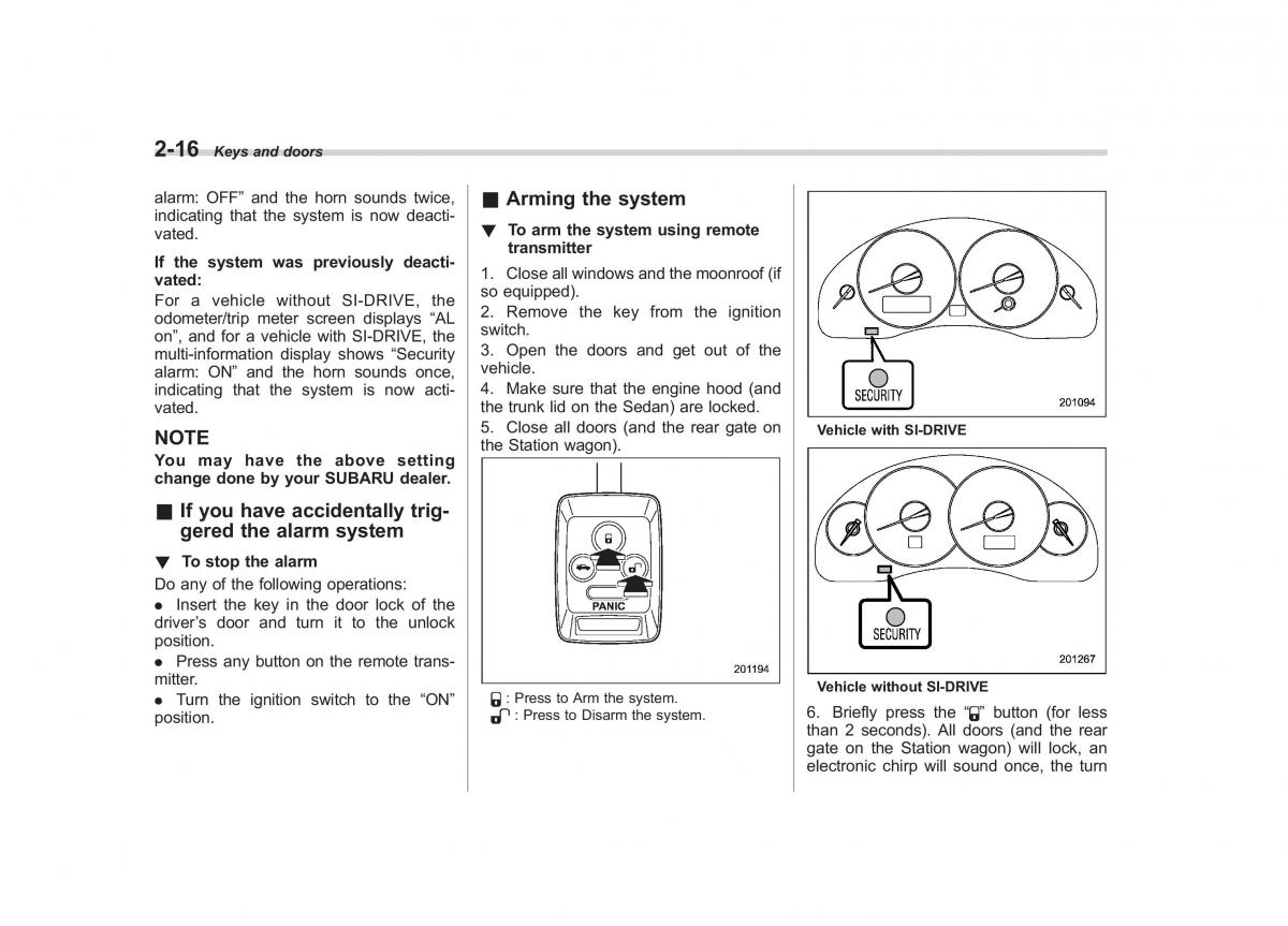 Subaru Outback Legacy III 3 owners manual / page 105