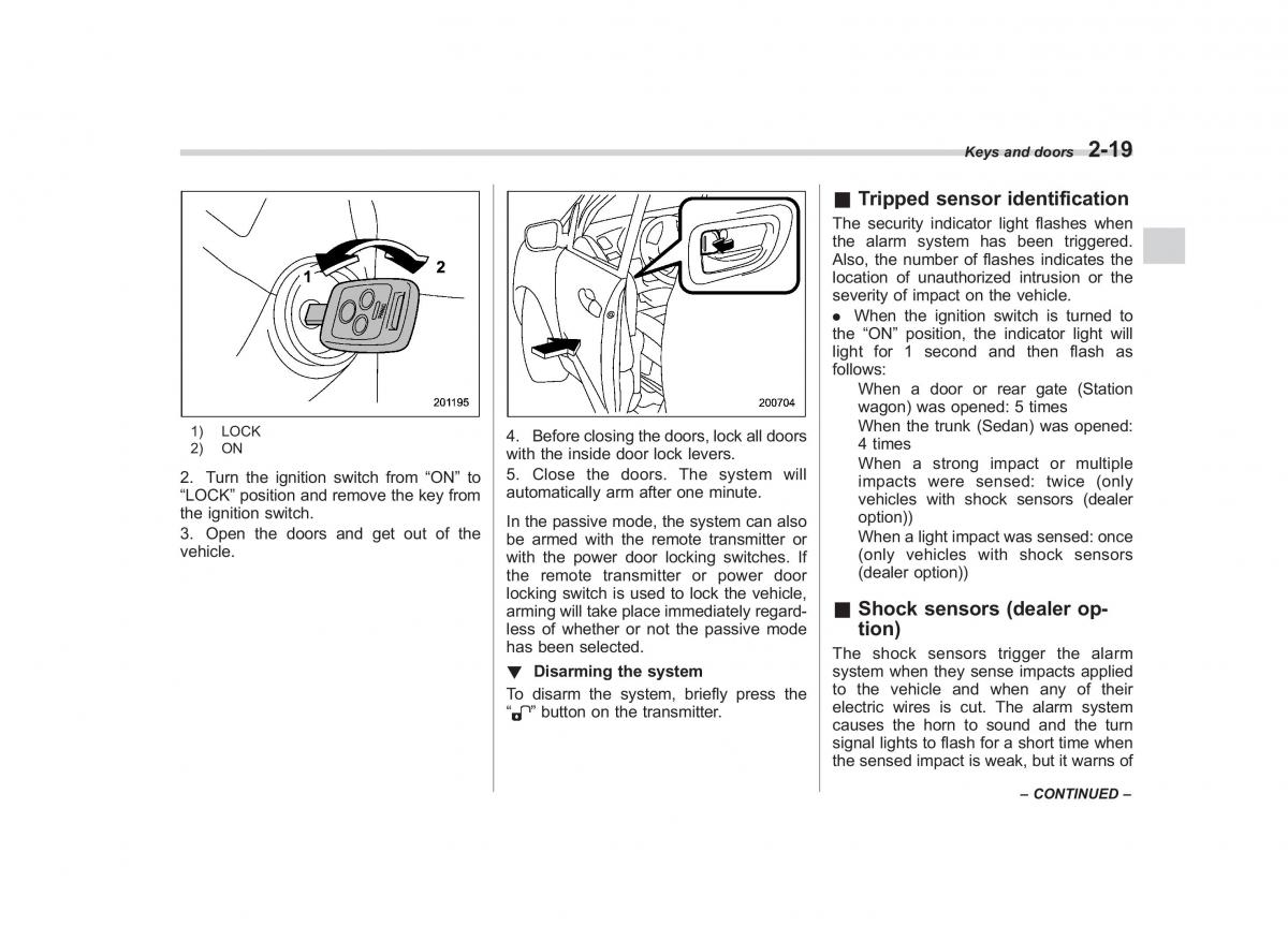 Subaru Outback Legacy III 3 owners manual / page 108