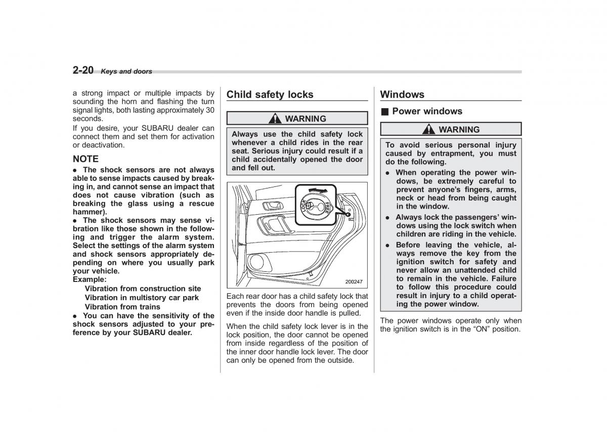 Subaru Outback Legacy III 3 owners manual / page 109