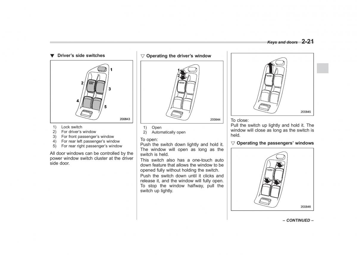 Subaru Outback Legacy III 3 owners manual / page 110