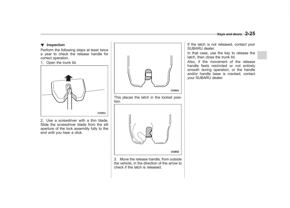 Subaru Outback Legacy III 3 owners manual / page 114