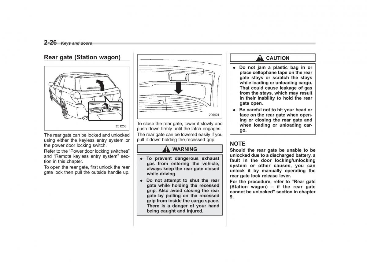 Subaru Outback Legacy III 3 owners manual / page 115