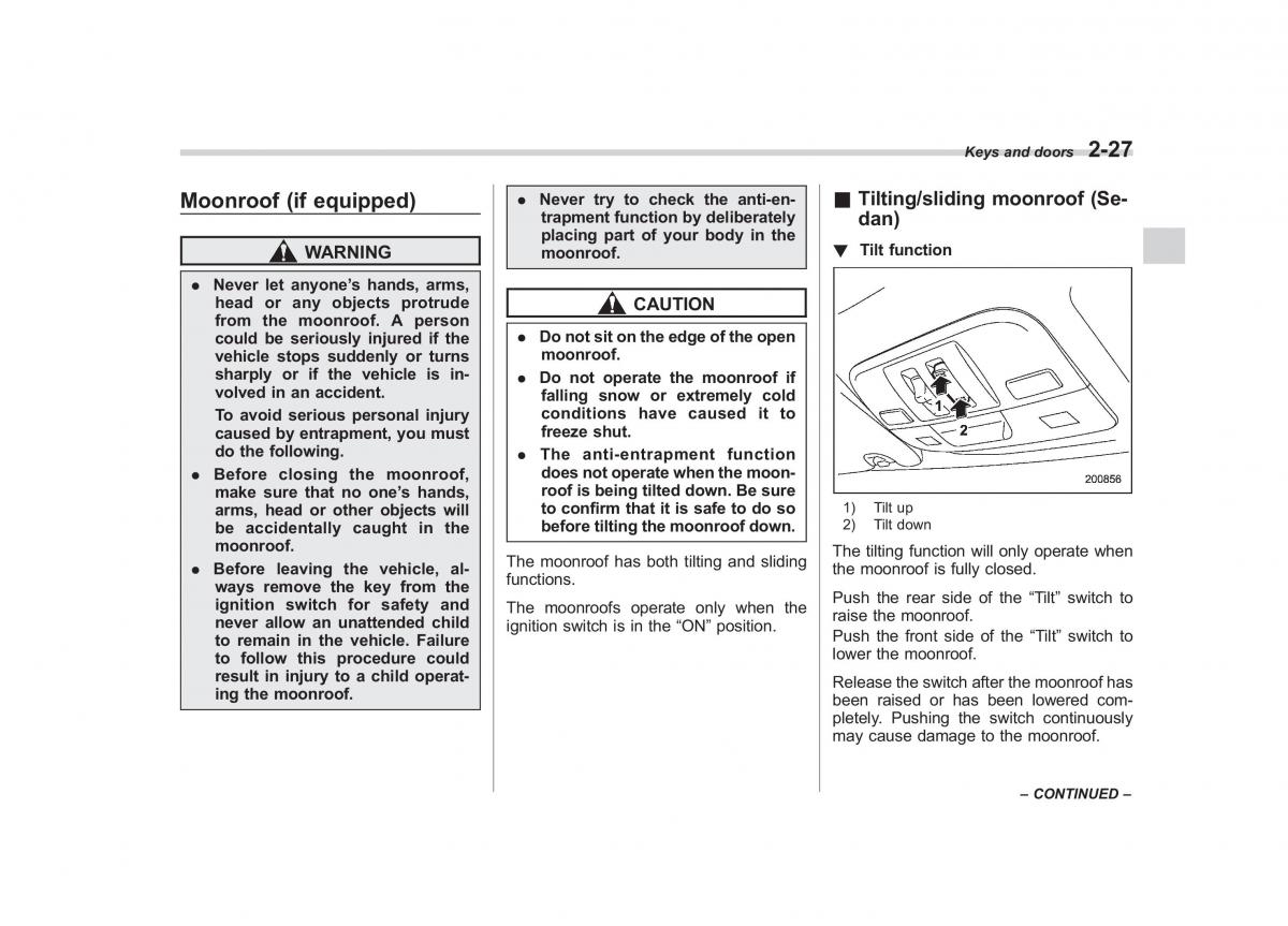 Subaru Outback Legacy III 3 owners manual / page 116