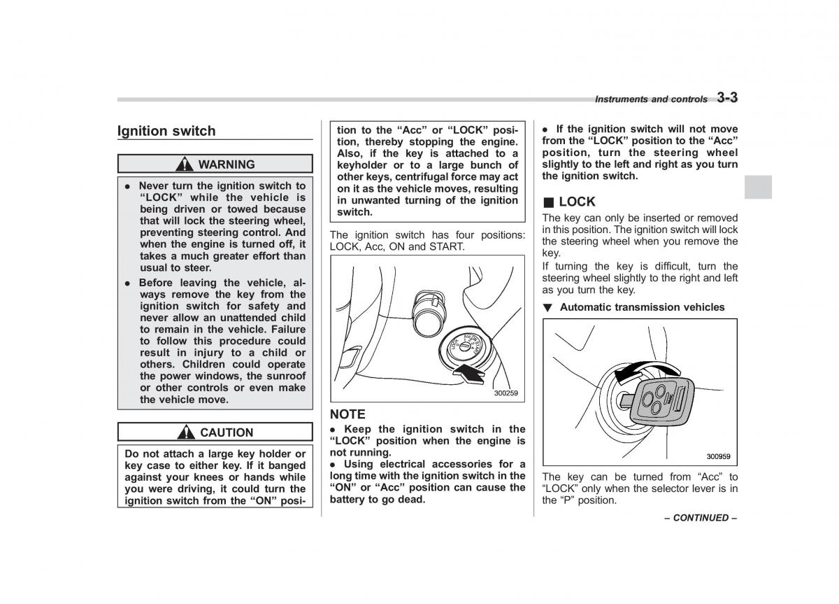 Subaru Outback Legacy III 3 owners manual / page 122