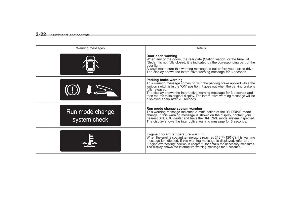 Subaru Outback Legacy III 3 owners manual / page 141