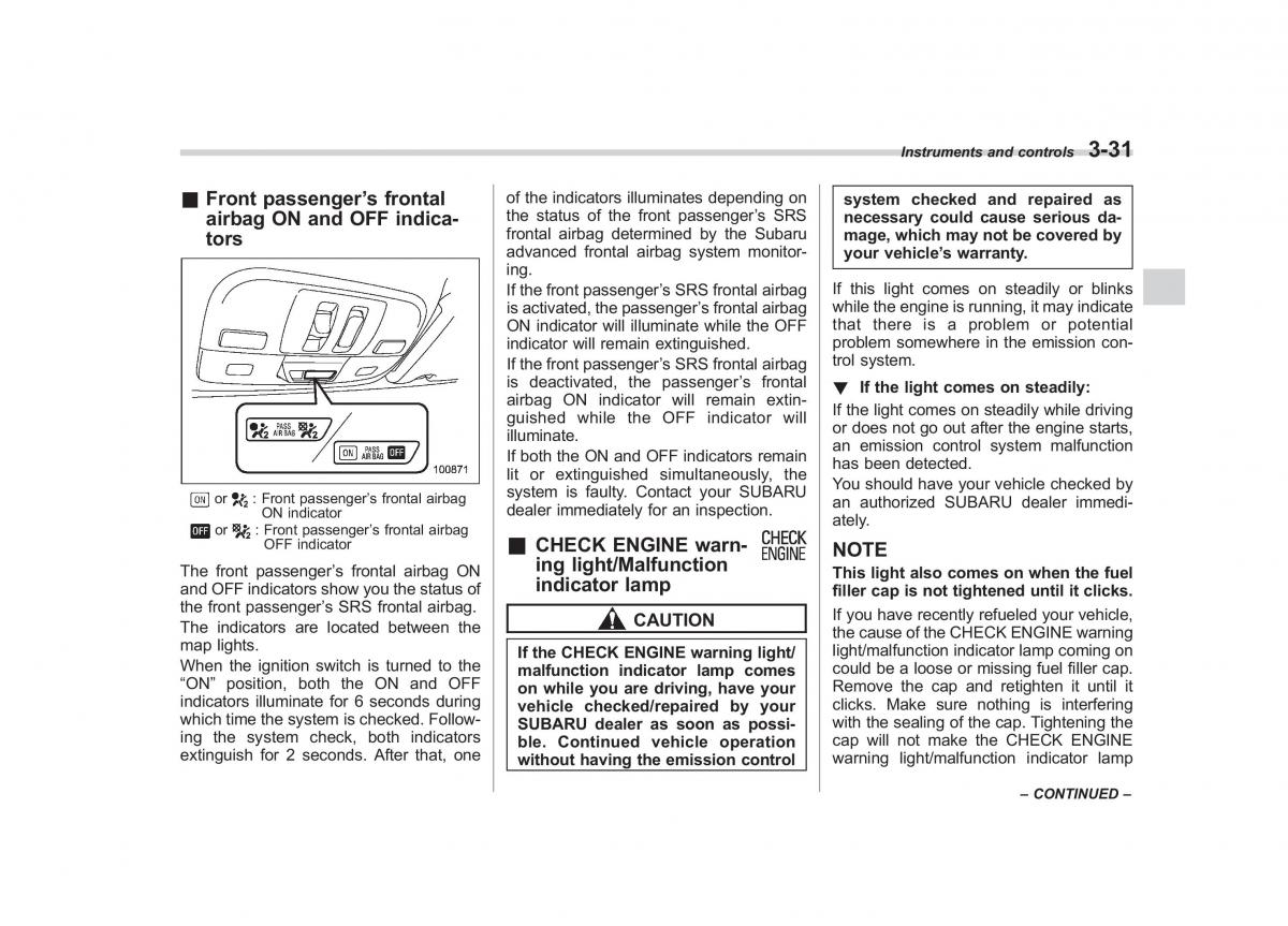 Subaru Outback Legacy III 3 owners manual / page 150