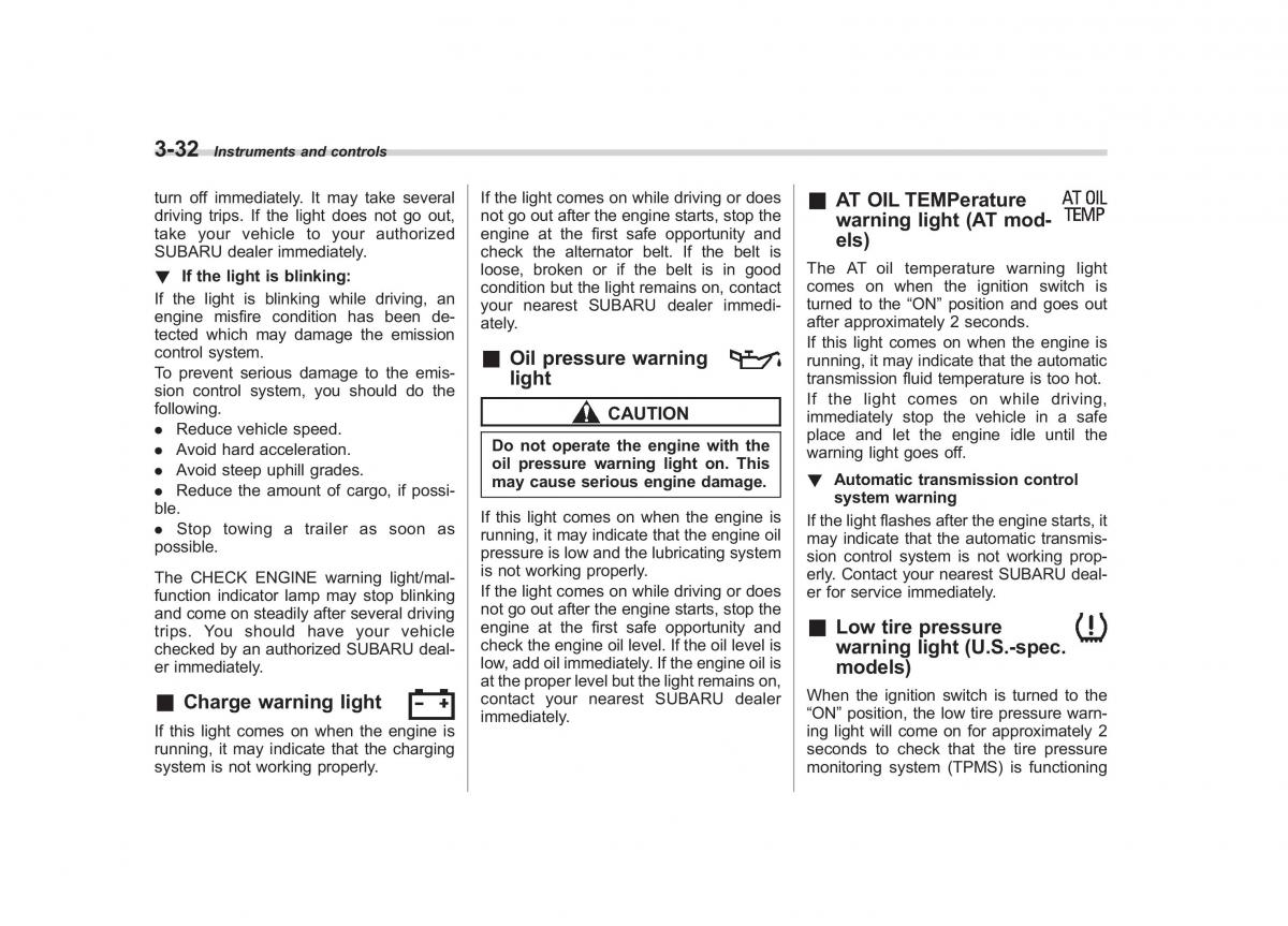 Subaru Outback Legacy III 3 owners manual / page 151