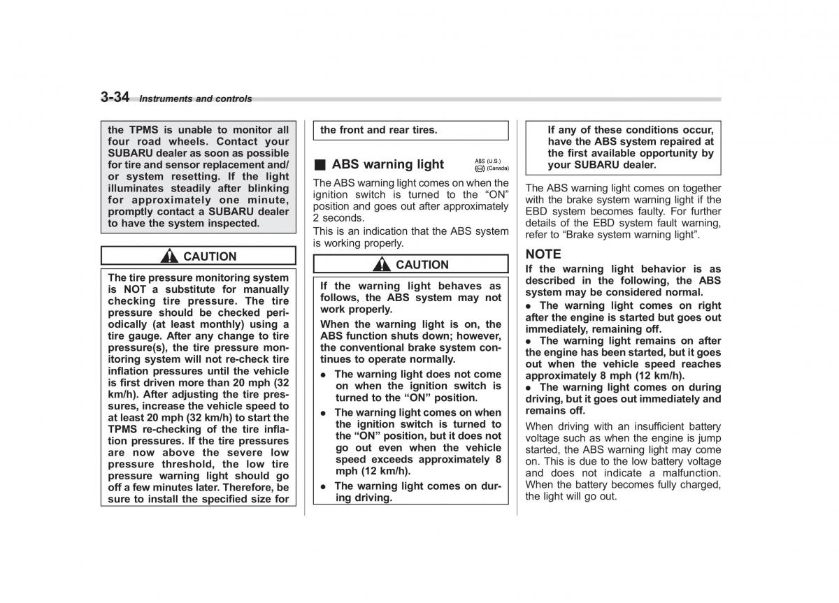 Subaru Outback Legacy III 3 owners manual / page 153