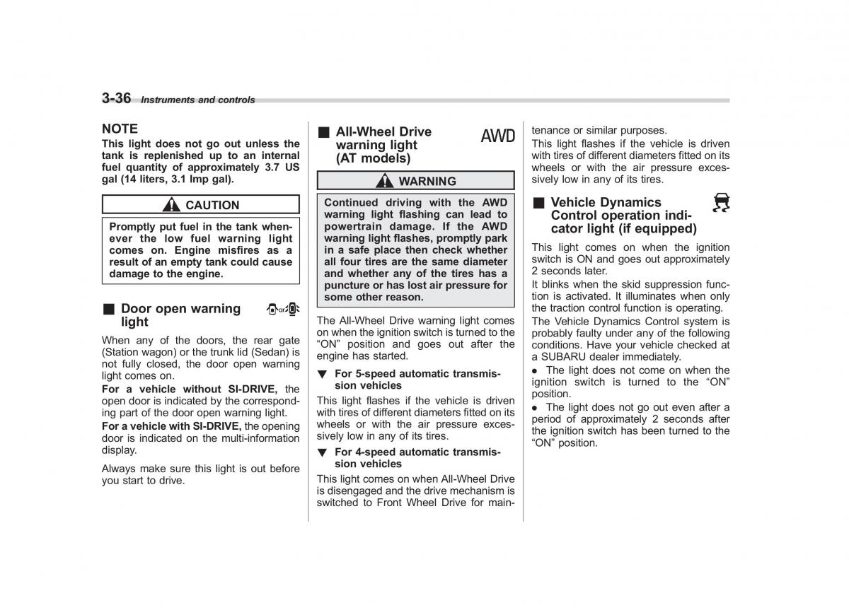 Subaru Outback Legacy III 3 owners manual / page 155