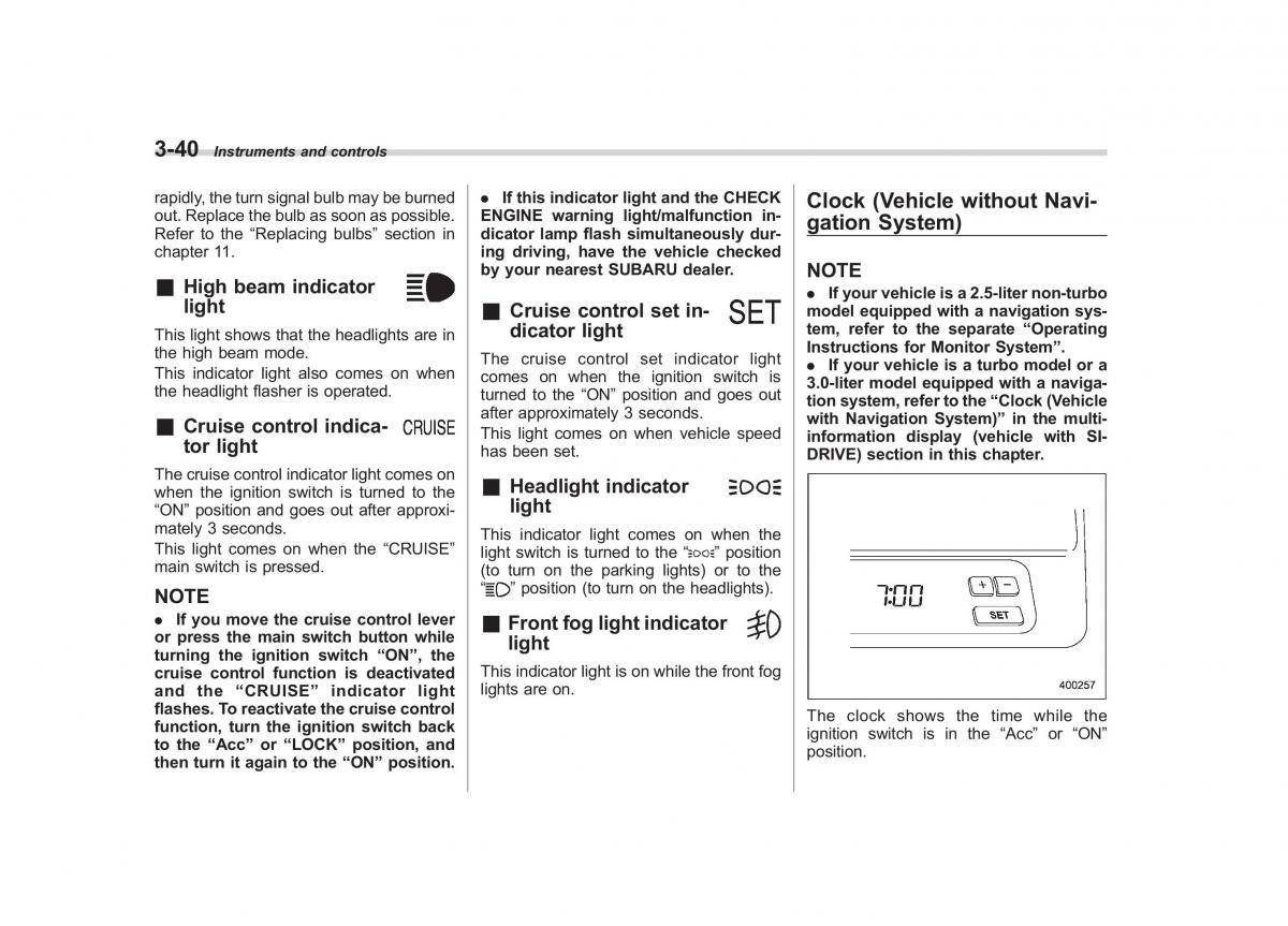 Subaru Outback Legacy III 3 owners manual / page 159