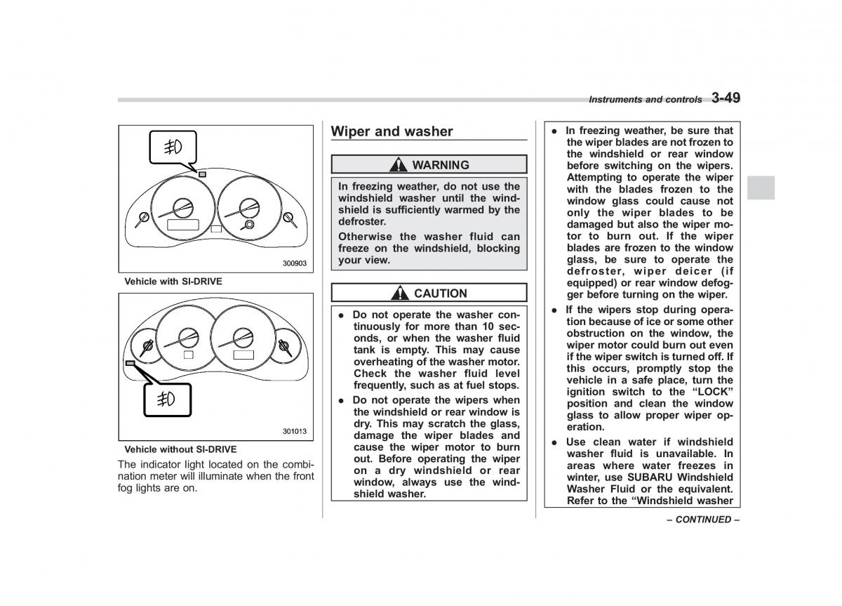 Subaru Outback Legacy III 3 owners manual / page 168