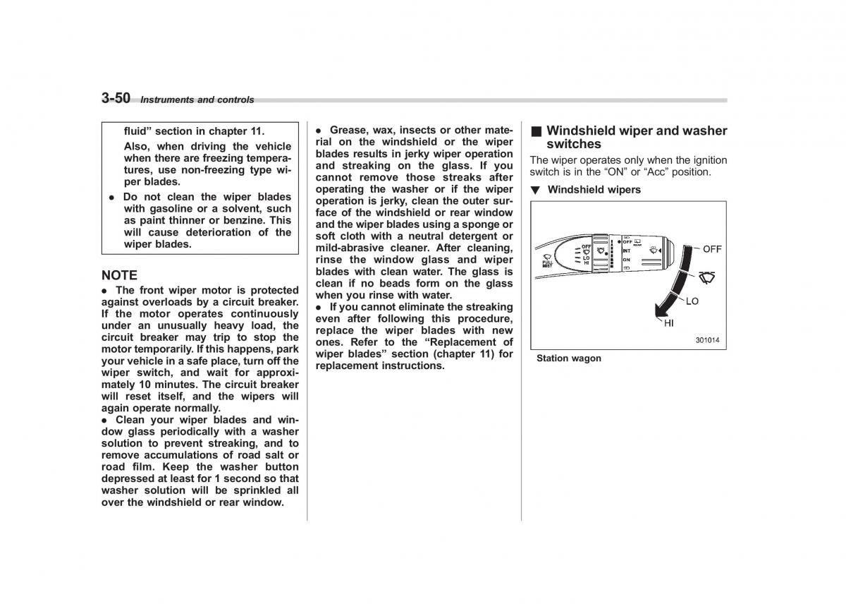 Subaru Outback Legacy III 3 owners manual / page 169