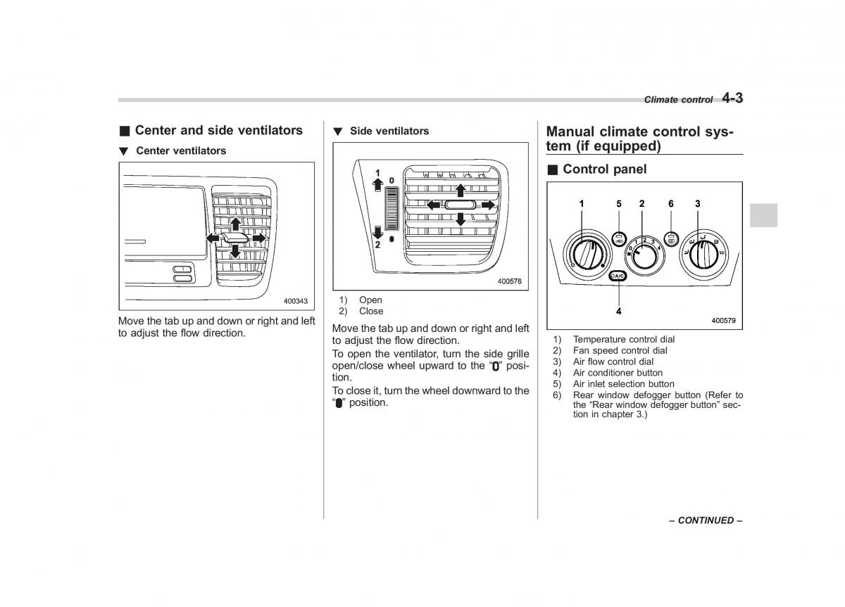 Subaru Outback Legacy III 3 owners manual / page 181