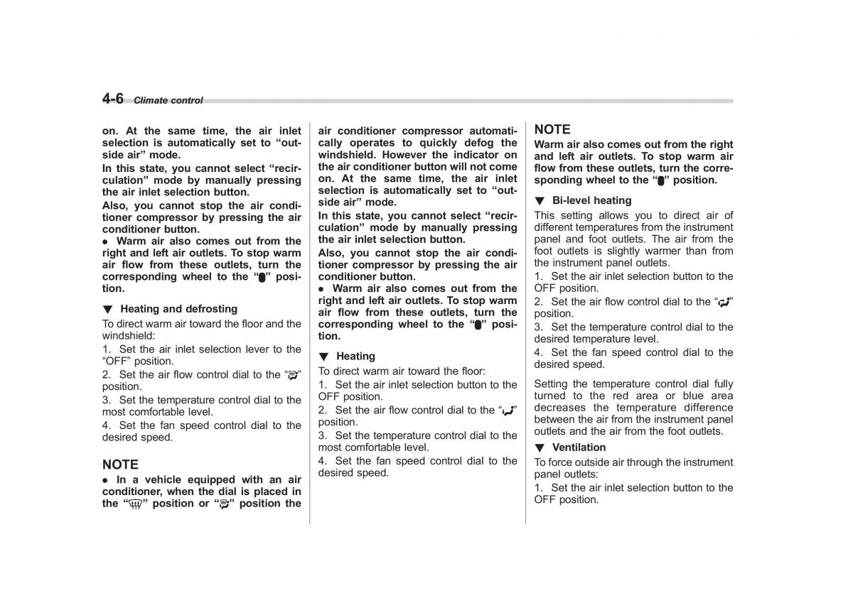 Subaru Outback Legacy III 3 owners manual / page 184