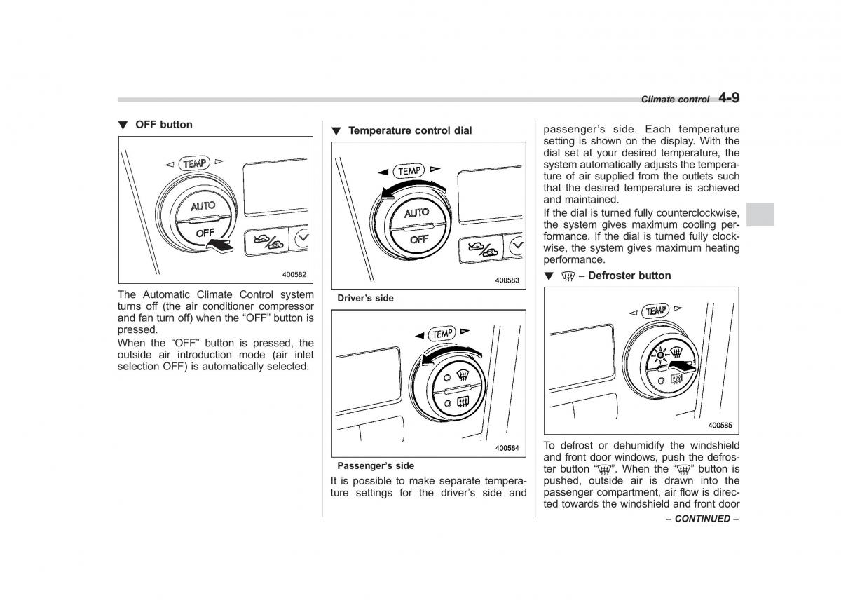 Subaru Outback Legacy III 3 owners manual / page 187