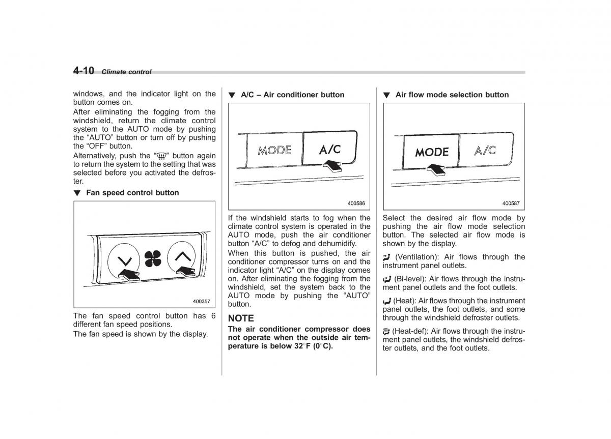 Subaru Outback Legacy III 3 owners manual / page 188