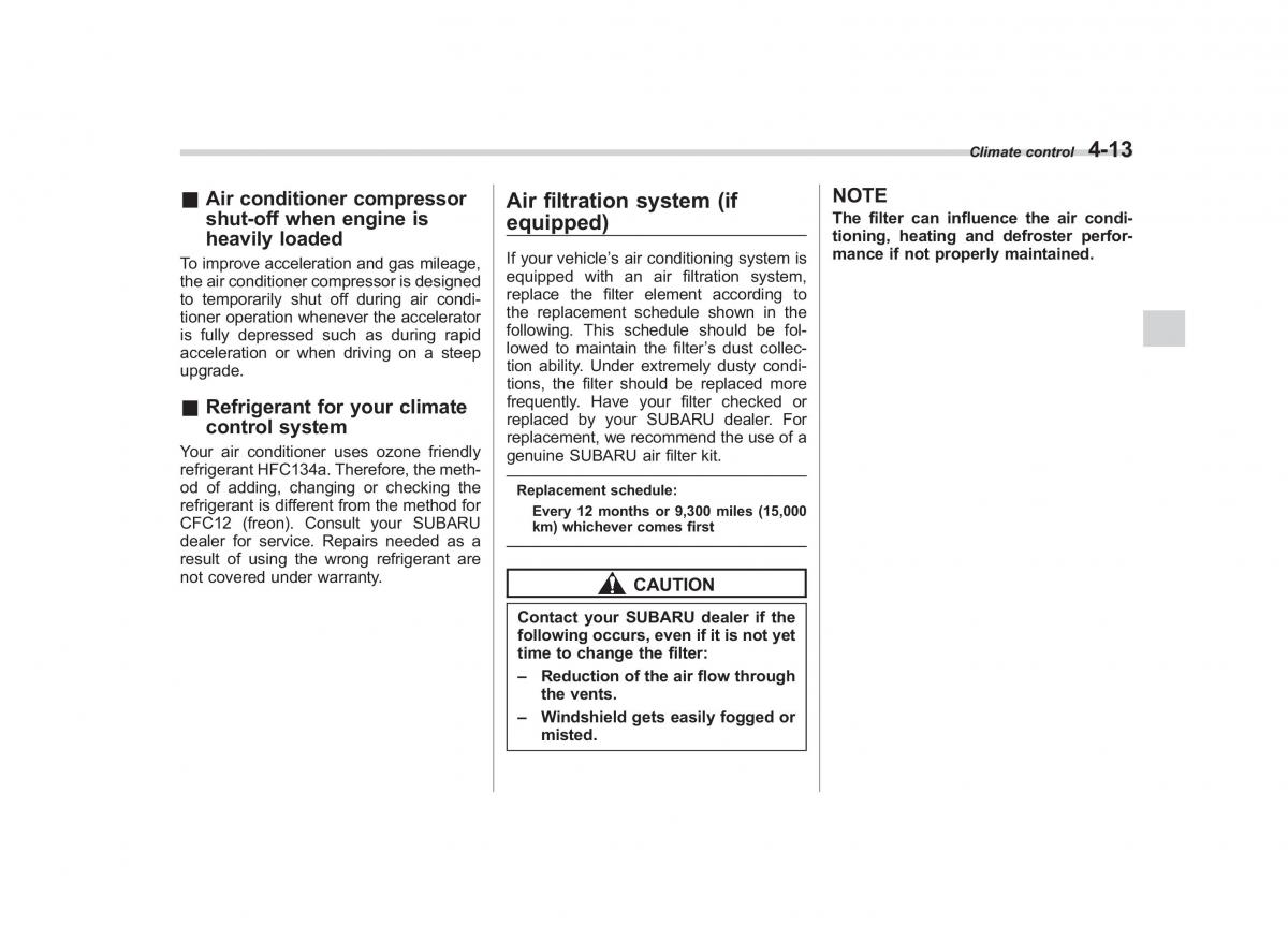 Subaru Outback Legacy III 3 owners manual / page 191