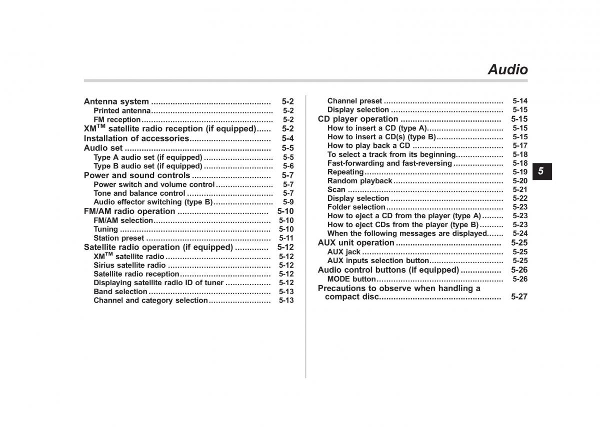 Subaru Outback Legacy III 3 owners manual / page 192