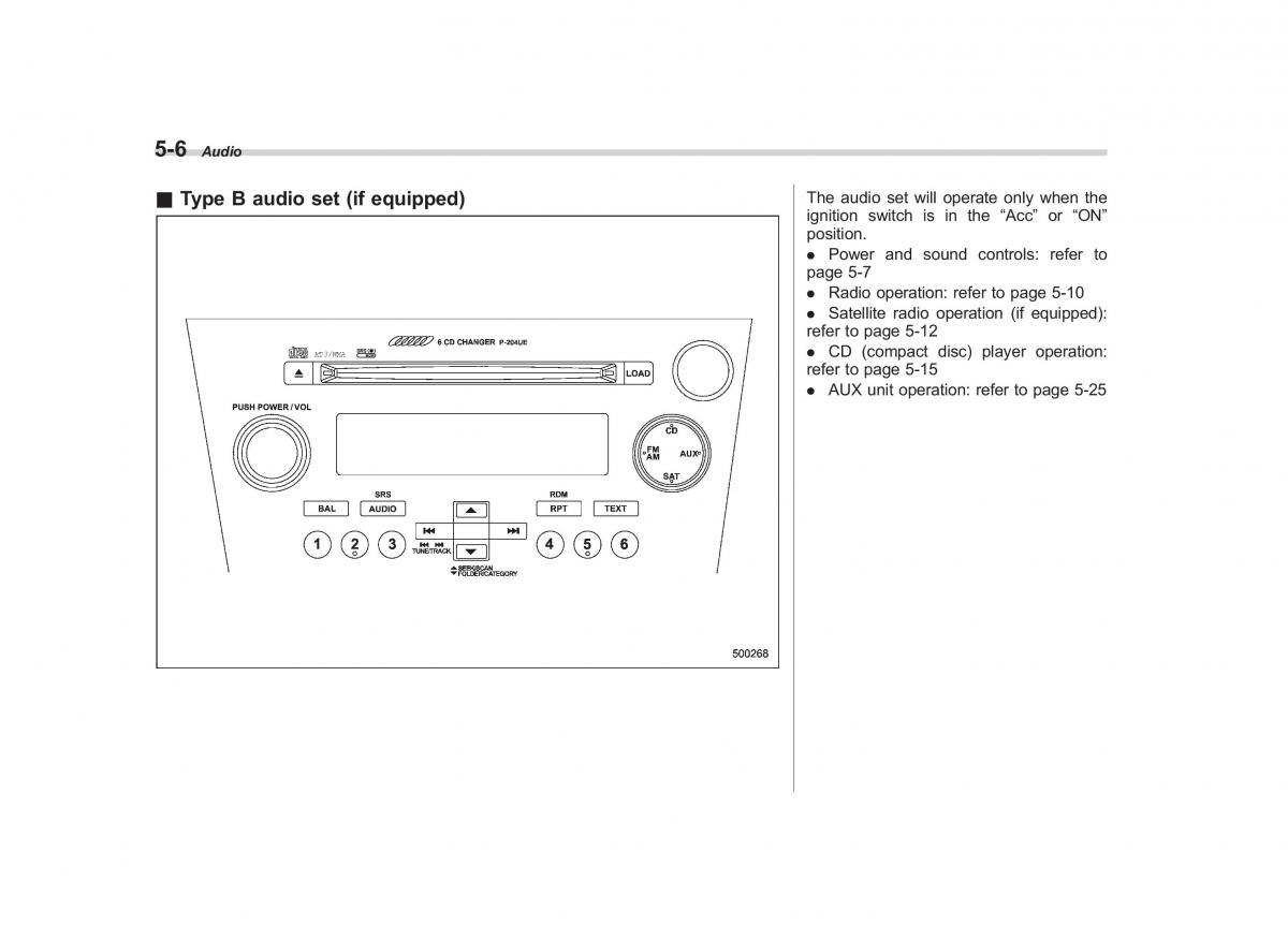 Subaru Outback Legacy III 3 owners manual / page 197