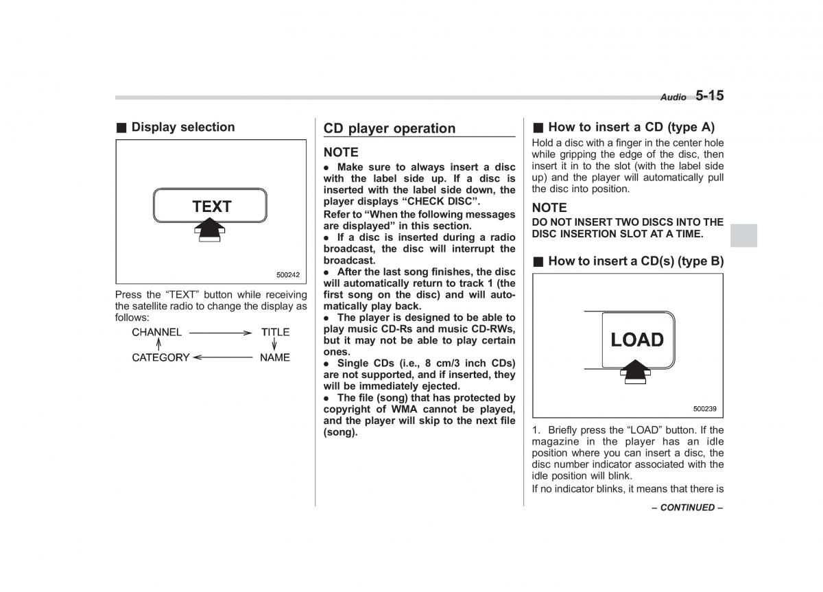 Subaru Outback Legacy III 3 owners manual / page 206