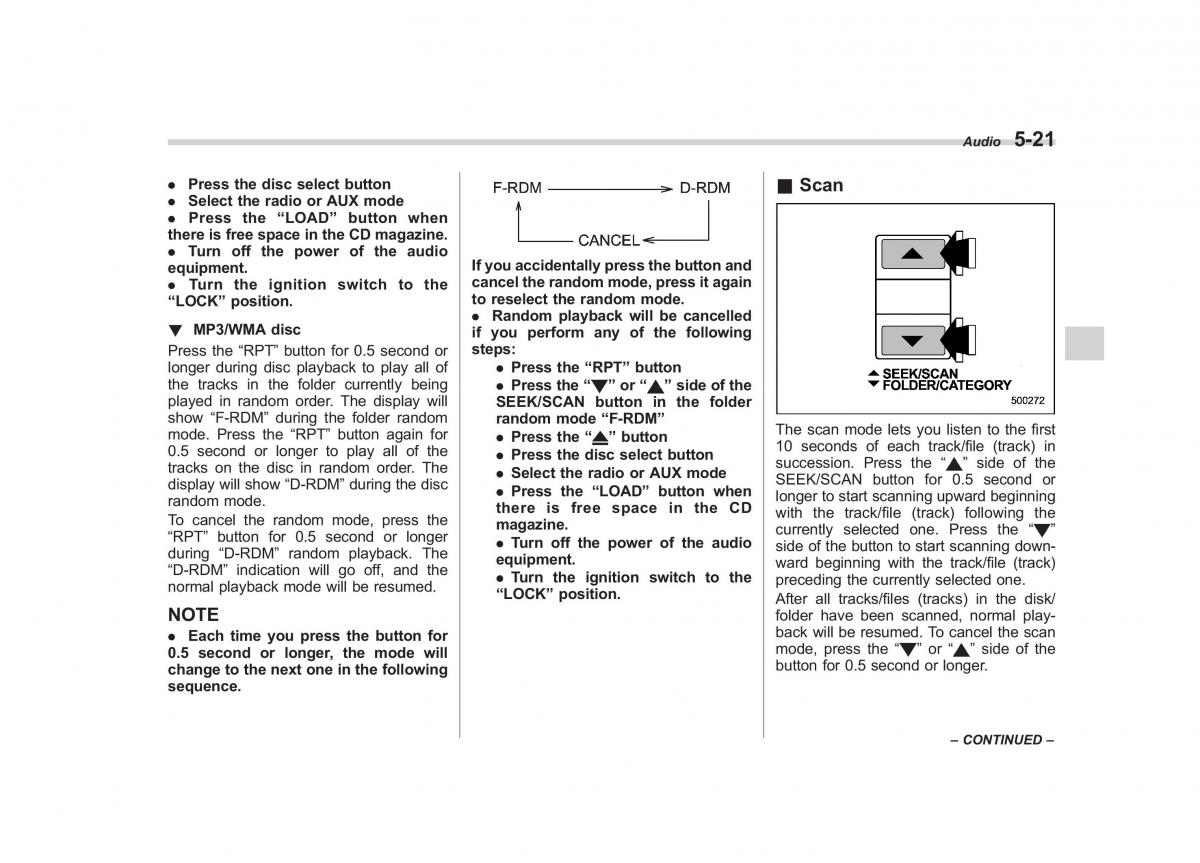 Subaru Outback Legacy III 3 owners manual / page 212