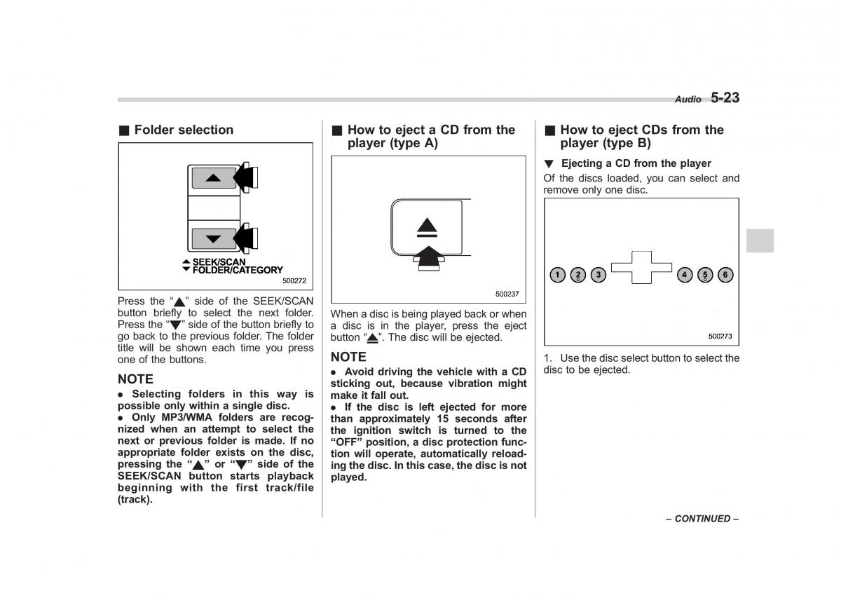 Subaru Outback Legacy III 3 owners manual / page 214