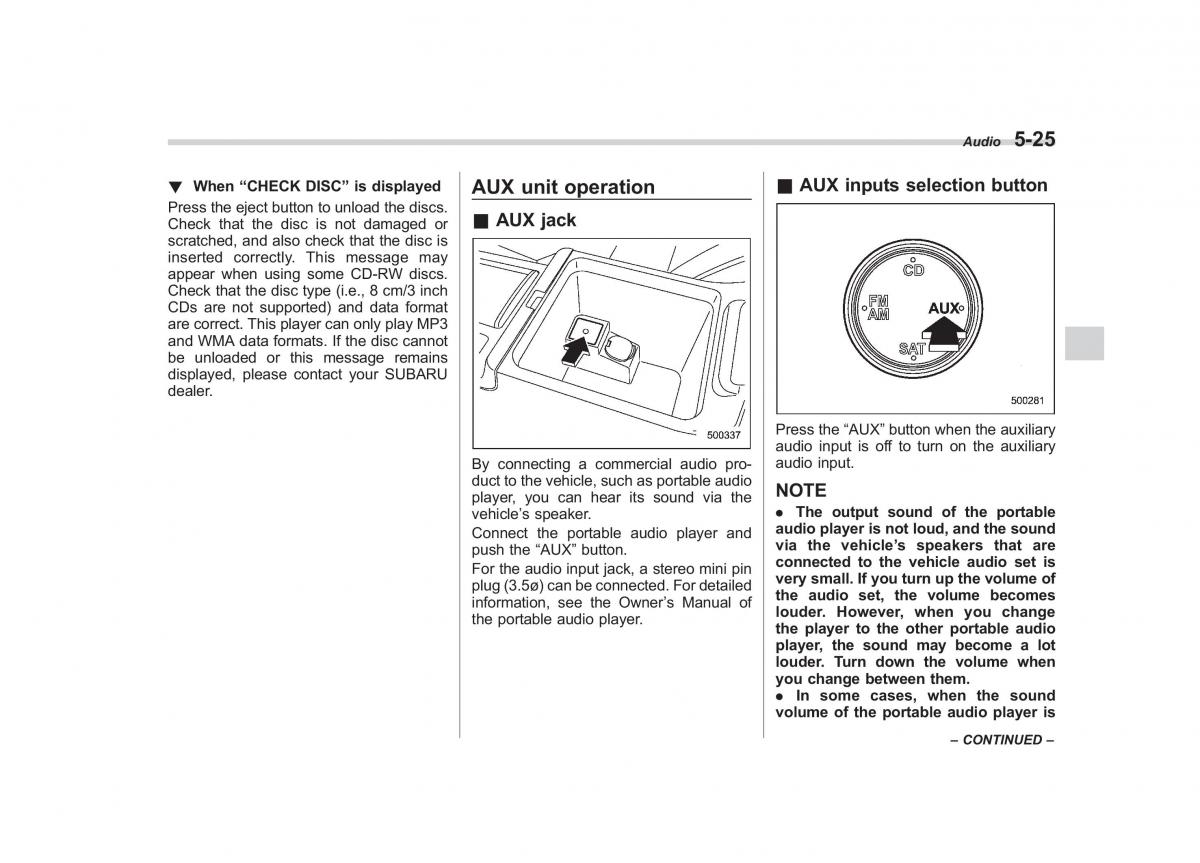 Subaru Outback Legacy III 3 owners manual / page 216