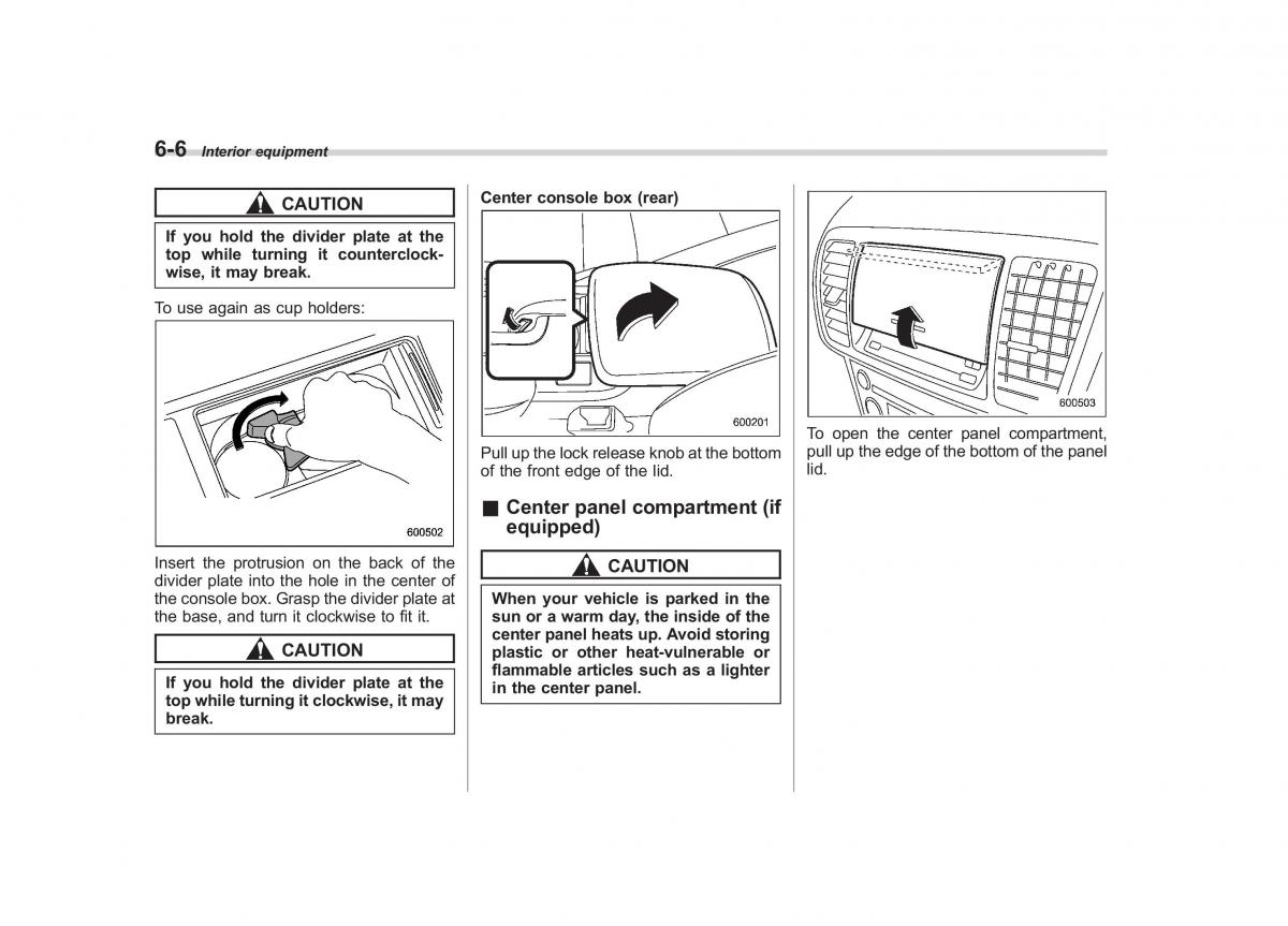 Subaru Outback Legacy III 3 owners manual / page 226