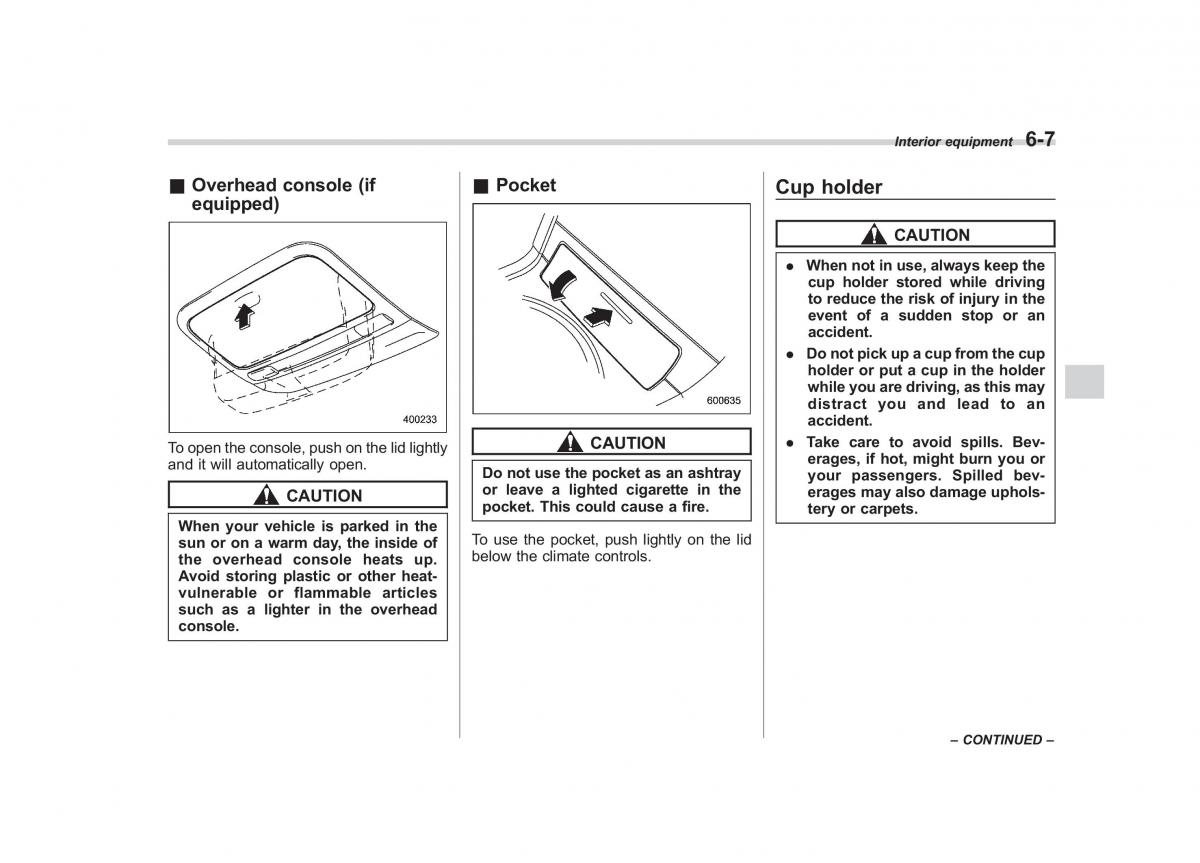 Subaru Outback Legacy III 3 owners manual / page 227