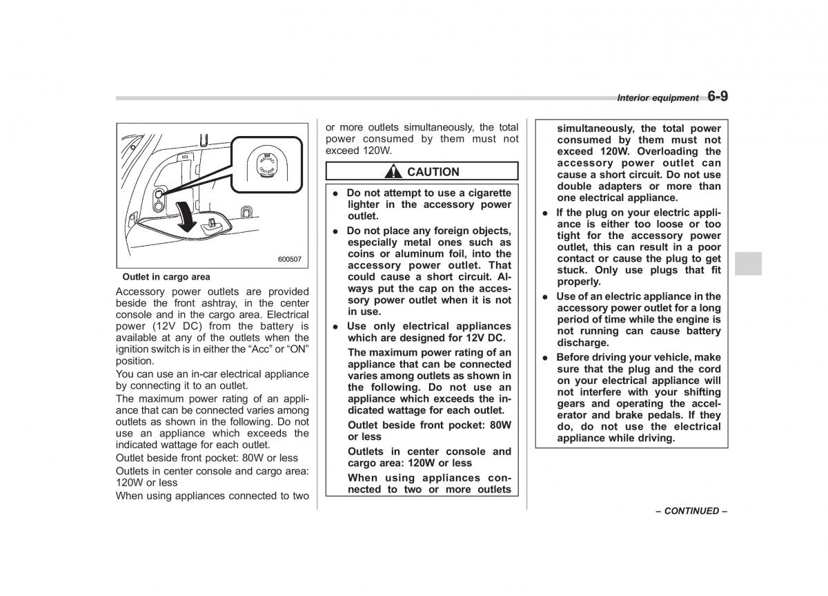 Subaru Outback Legacy III 3 owners manual / page 229