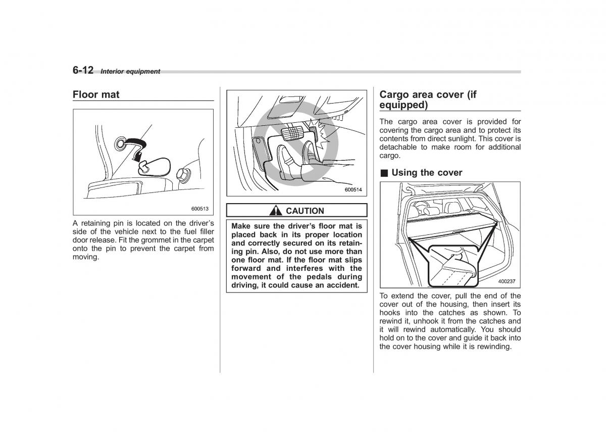 Subaru Outback Legacy III 3 owners manual / page 232