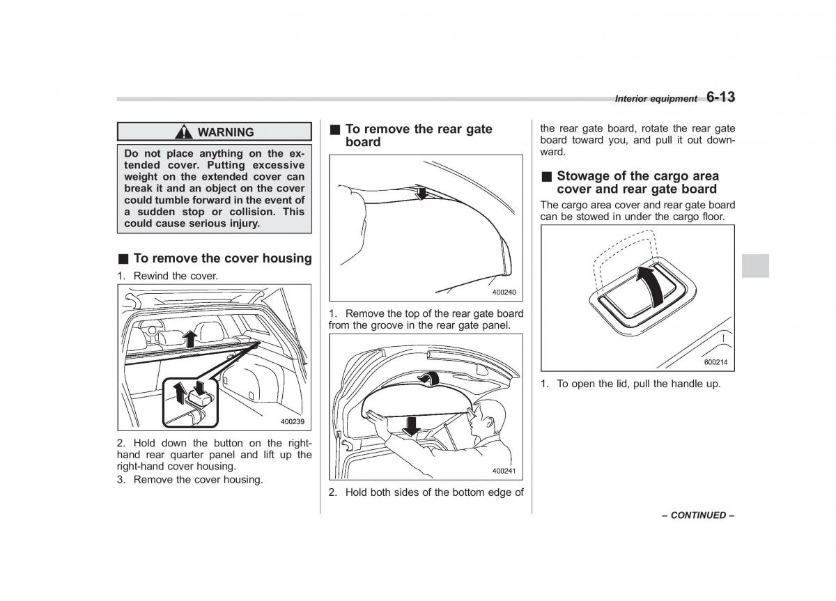 Subaru Outback Legacy III 3 owners manual / page 233