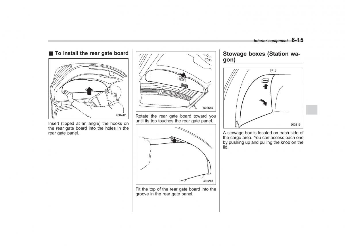 Subaru Outback Legacy III 3 owners manual / page 235