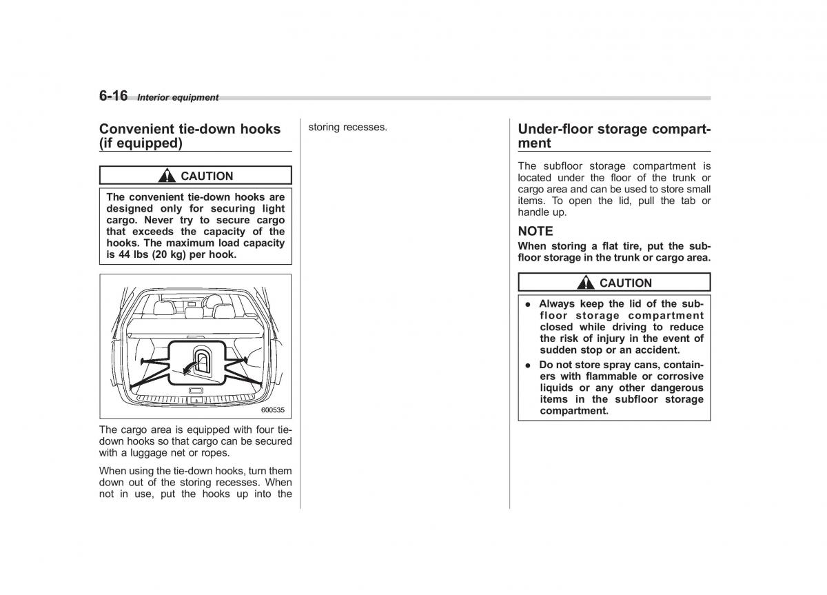 Subaru Outback Legacy III 3 owners manual / page 236