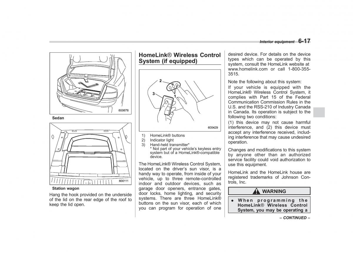 Subaru Outback Legacy III 3 owners manual / page 237