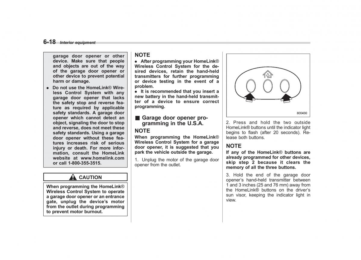 Subaru Outback Legacy III 3 owners manual / page 238