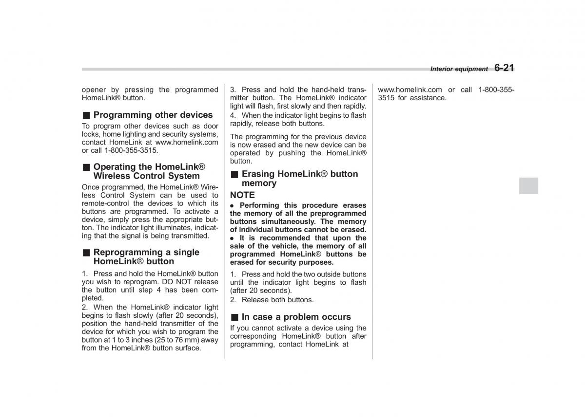 Subaru Outback Legacy III 3 owners manual / page 241