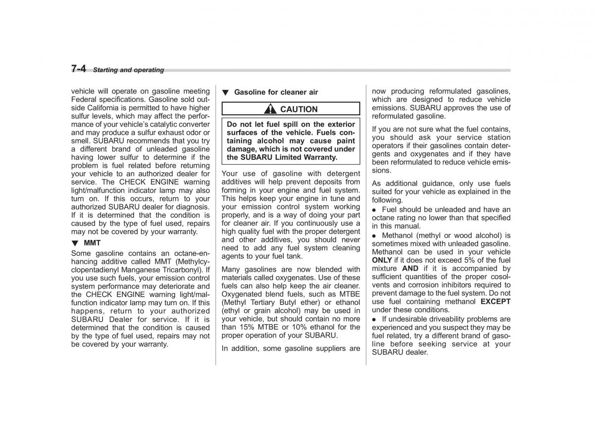 Subaru Outback Legacy III 3 owners manual / page 245