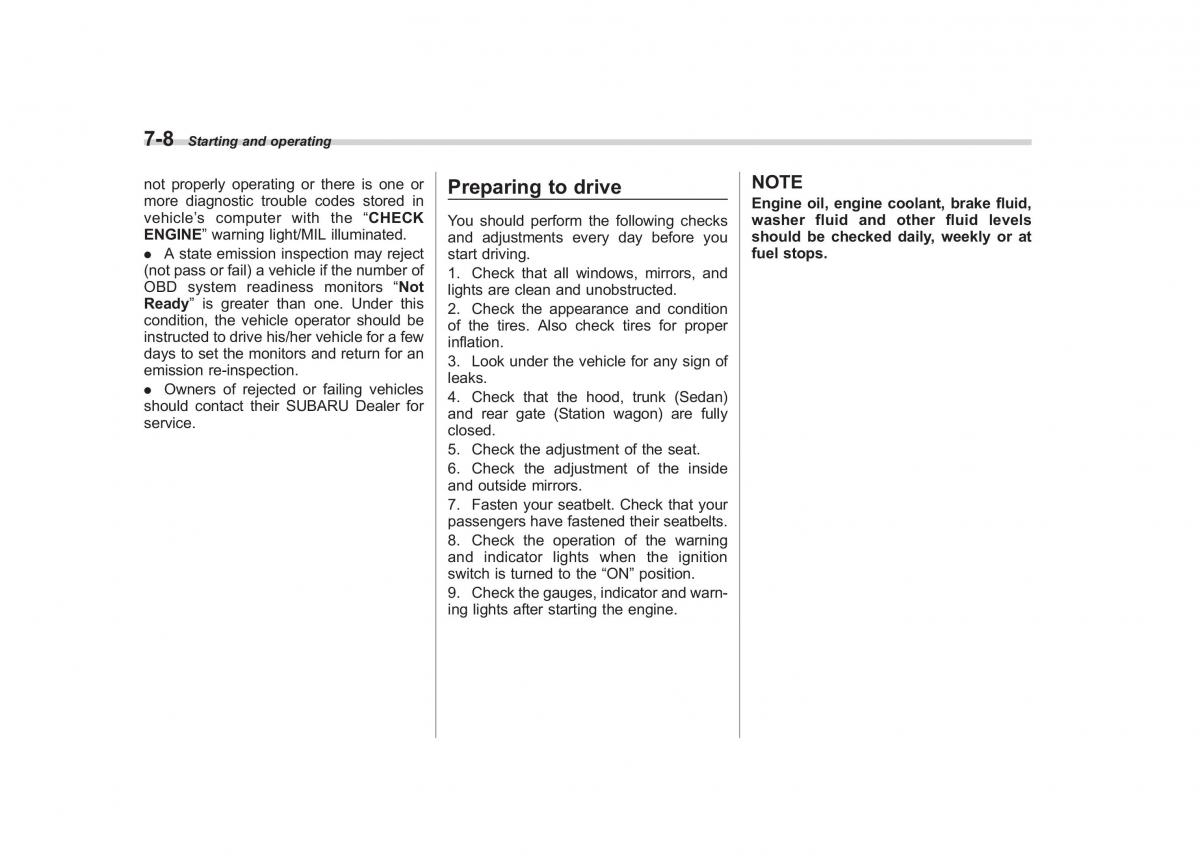 Subaru Outback Legacy III 3 owners manual / page 249