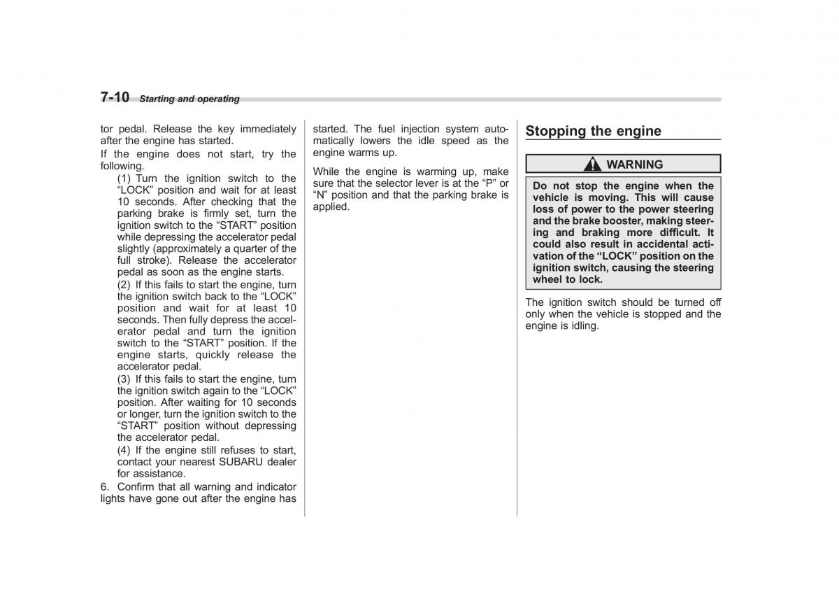 Subaru Outback Legacy III 3 owners manual / page 251