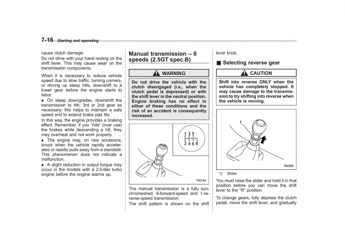 Subaru Outback Legacy III 3 owners manual / page 257